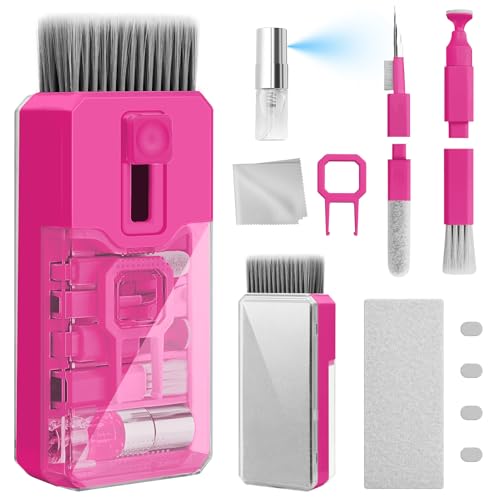 Ordilend Keyboard Cleaner Laptop Cleaning Kit, Car Accessories for Women Interior, Desk Accessories Office Supplies for Women, Patented Camera Cleaning Kits, HotPink - color: HotPink