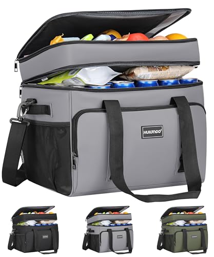 Hulongo Insulated Soft Cooler Bag, Large Ice Coolers Soft Sided Ice Chest for Beach, Collapsible and Portable - color: gray (60 CAN Xlarge)