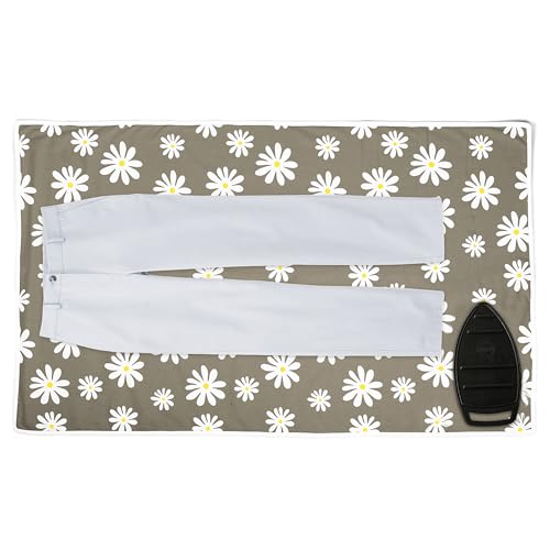 Encasa XO Ironing Mat/Pad (Large 48"x28") with 3mm Padding & Silicone Iron Rest for Steam Pressing on Tabletop or Bed - Heat Resistant, Portable, Quilting & Travel Blanket - Daisy Grey - color: Daisy Grey, size: Large