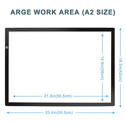 LitEnergy A2 LED Copy Board Light Tracing Box, Ultra-Thin Adjustable Artcraft LED Trace Light Pad for Tattoo Drawing, Streaming, Sketching, Animation, Stenciling - color: BLACK, size: 03 - A2