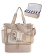 BAGSMART Beach Bag for Women, Mesh Tote Bags with Zipper, Sandproof Vacation Essentials with Cooler for Swim Cruise Pool - color: A-camel