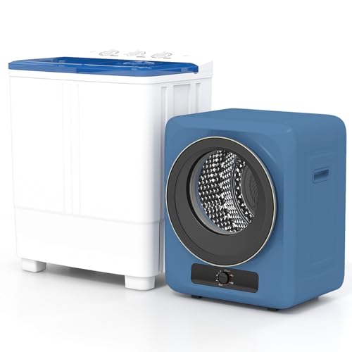 Auertech Portable Washer and Dryer Combo, 20 Lbs Twin Tub Washing Machine, 1.5 Cu.Ft Compact Clothes Dryer, Portable Washing Machine and Dryer Set for Laundry, Apartment, RV, Dorm, Blue - color: White+Blue, size: 1.5cuft +20lbs