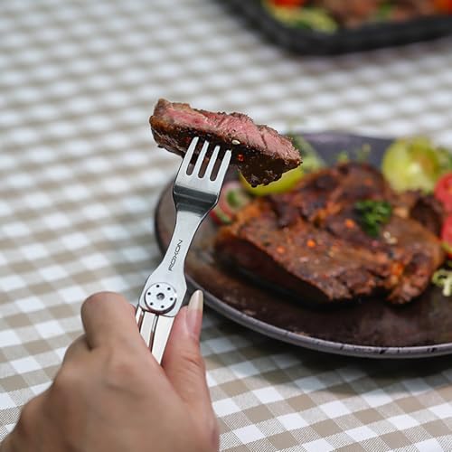 Roxon C2 Camping Utensil 2 in 1 Detachable Folding Cutlery with Fork & Spoon for Outdoor, Camping, Hiking, Easy to Carry Highly Practical Tableware