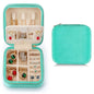 ZPROW Plush Velvet Travel Jewelry Case, Travel Jewelry Organizer, Jewelry Travel Case, Travel Jewelry Box, Small Jewelry Case, Jewelry Travel Box, Earring Organizer with Mirror - CyanBlue - color: Velvet 1 Pack - CyanBlue