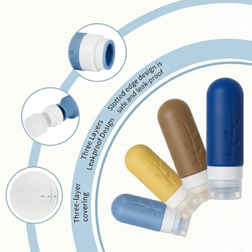 DEPOZA Travel Bottles Kit (16 Pack) - TSA Approved, Leak Proof Silicone Squeezable Containers for Toiletries. Complete Set with Jars, Sprayers & Bag (Dark blue) - color: Dark blue