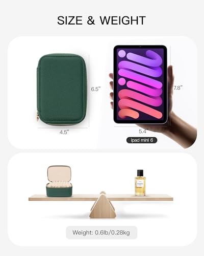 VLANDO Jewelry Travel Case,Travel Jewelry Organizer with Clear Velvet Jewelry Bags 8Pcs Zipper Pouch for Women Girl Gift-Green - color: C.8PCS Green