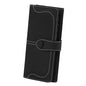 Women's Vegan Leather 17 Card Slots Card Holder Long Big Bifold Wallet - color: Black