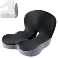 Memory Foam Office Chair Cushion, L-Shaped Integrated Seat Cushions, Chair Seat Cushion for Lower Back Tailbone Protection, Ergonomic SeatCushion with Lumbar Support (Black Gray)