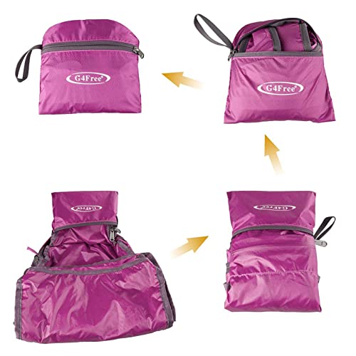 G4Free 20L Lightweight Packable Backpack Travel Hiking Daypack Foldable Backpack for Men Women - color: A-pink