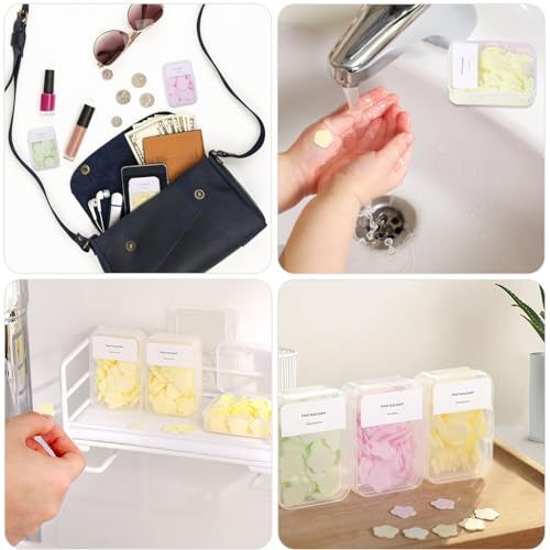 300pcs Portable Hand Washing Soap Sheets, Scented Mini Soap Sheets, Disposable Soluble Soap for Outdoor Travel, Camping, Hiking (Green) - color: Green