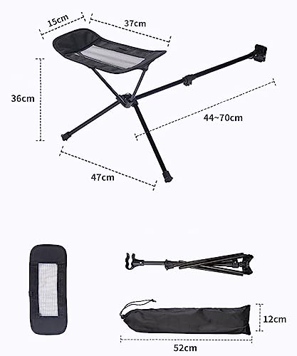 Universal Folding Camping Chair Foot Rest Ottoman Portable Recliner Lazy Retractable Footstool Leg Rest Chair for Hiking Fishing Beach (Gray)