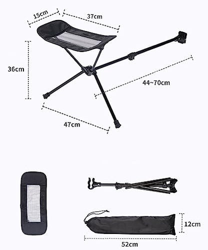 Universal Folding Camping Chair Foot Rest Ottoman Portable Recliner Lazy Retractable Footstool Leg Rest Chair for Hiking Fishing Beach (Gray)