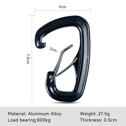 Heavy Duty Carabiner Clip Hook 8KN (1763 lbs), 2 PCS Ultra-Light Aluminum Caribeaners with Double Door D Ring Shape, for Hammock, Camping, Hiking, Backpacking, Dog Leash, Keychain Clip - style: 2#Rainbow-4pc