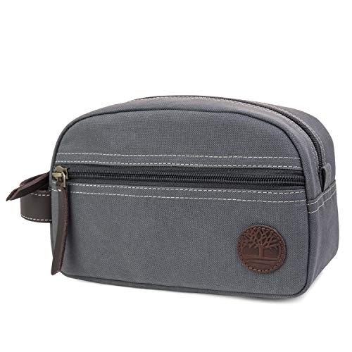 Timberland Men's Toiletry Bag Canvas Travel Kit Organizer - color: Charcoal