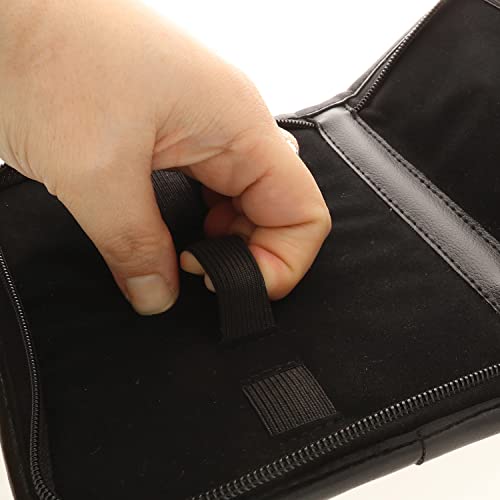 The Beadsmith Zippered Tool Pouch – 5.5” x 7.5” x 1.25” – 6 Bands – Made of Black Leatherette Material – Use to Store and Transport Craft Pliers and Tools - color: Black, size: 6 Bands - Black