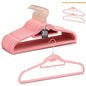 Velvet Stackable Hangers 30 Pack, STOPKLAS Pink Clothes Hangers Non Slip Felt Hangers with 360° Swivel Hook, Thin Hanger Space Saving, Heavy Duty Closet Hanger for Clothes, Coats, Suits, Dress, Pants - color: Pink