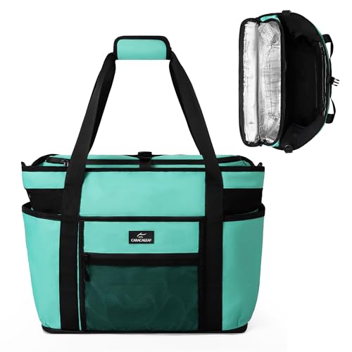 Large Beach Tote Bag with Insulated Cooler Compartment– Spacious Mesh Beach Bag for Pool, Swim & Travel, Wet/Dry Separate Compartments