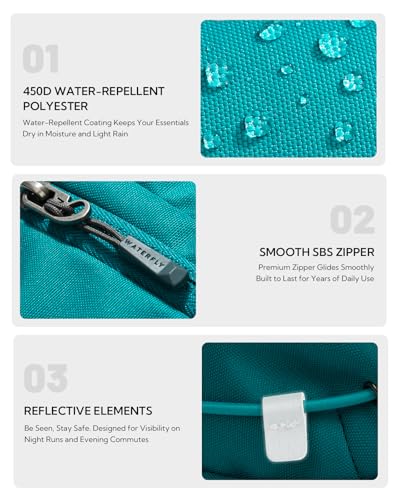 WATERFLY Small RFID Fanny Pack: 1.5L Slim Mini Anti-Theft Crossbody Waist Bag with Extender Strap, Water-Resistant Waist Pack for Men Women Travel Hiking Running-Peacock Blue - color: Peacock Blue