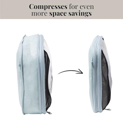 Baggallini Compression Cube 3-piece set - Lightweight Compression Packing Cubes for Travel - color: Pool