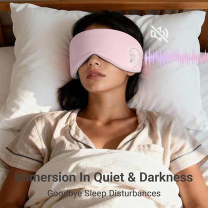 Soft Reversible Cotton Eye Mask for Sleep, Ballet Pink Adjustable and Breathable Design, Lightweight Full-Cover Blindfold for Travel & Nap, Holiday Gift Set for Women Men Adults Couples - color: Ballet Pink