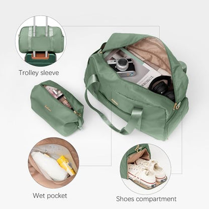 LONG VACATION Luggage Set 6 Piece Suitcase with Spinner Wheels, ABS+PC Hardshell Luggage with TSA Lock & YKK Zipper - color: Green Brown, size: 6 Piece Set