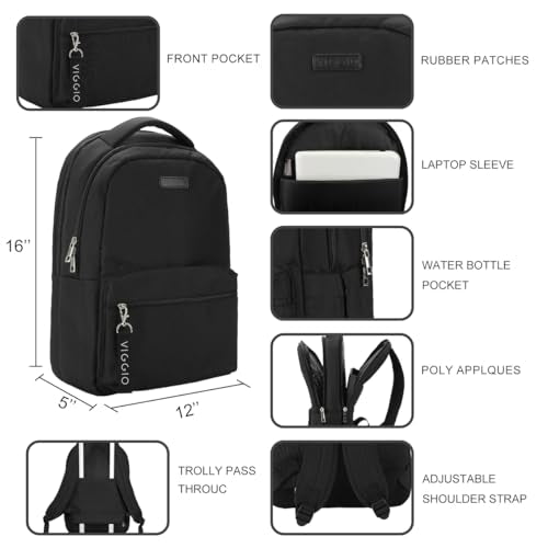 Bioworld Viggio 3-Piece Black Luggage Set - style: Viggio 3-pc Black