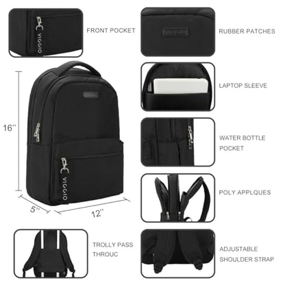 Bioworld Viggio 3-Piece Black Luggage Set - style: Viggio 3-pc Black