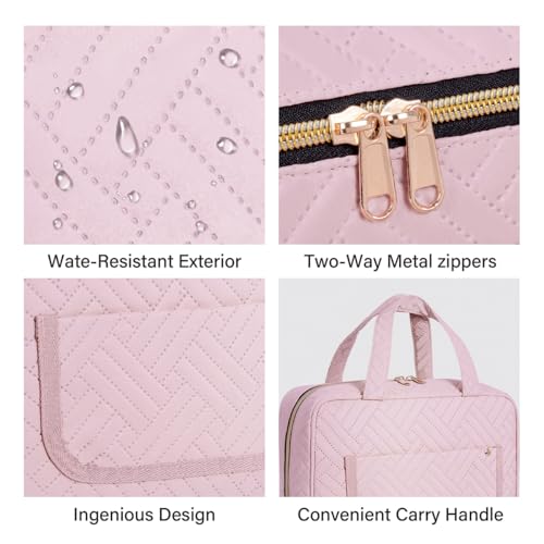 Hanging Toiletry Bag for Women Cosmetic Toiletries Travel Bag, Pink One - color: Pink One