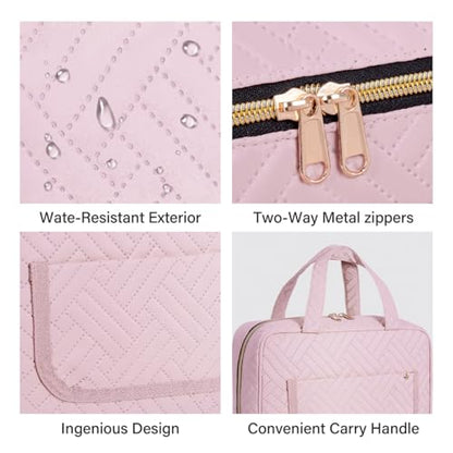 Hanging Toiletry Bag for Women Cosmetic Toiletries Travel Bag, Pink One - color: Pink One