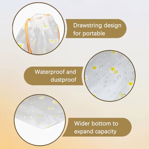 8PCS Travel Shoe Bags with Rope for Men and Women Large Shoes Pouch Organizers - color: Flower Pattern