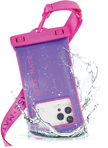 Case-Mate IP68 Waterproof Phone Pouch - Floating Waterproof Phone Case w/Crossbody Lanyard - Beach Cruise Ship Travel Essentials - Compatible with All Devices - Touchscreen Friendly - Purple Paradise - color: Purple Paradise