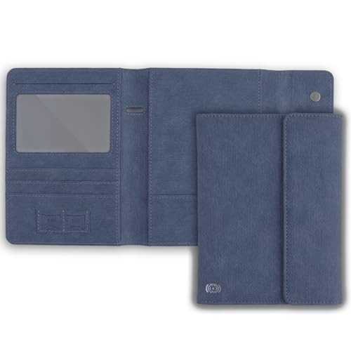 WALNEW RFID Passport Holder Travel Organizer, Fits International Driving Permit (IDP), PU Leather Document Holder for One Passport, Stylish Travel Accessory, Dark Blue - color: Dark Blue