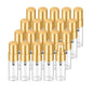 20Pcs 3ml Empty Clear Glass Mist Spray Bottle Refillable Mini Perfume Atomizer Travel Sample Bottle with Golden Aluminized Nozzle Makeup Container for Perfume (3ml Gold Caps) - color: 3ml Gold Caps