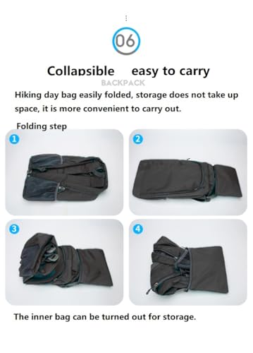 Ultra Lightweight-Packable-Hiking-Backpack Small Foldable Travel Camping Daypack Casual Outdoor Water-resistant 25L Backpacks (Black) - color: Black