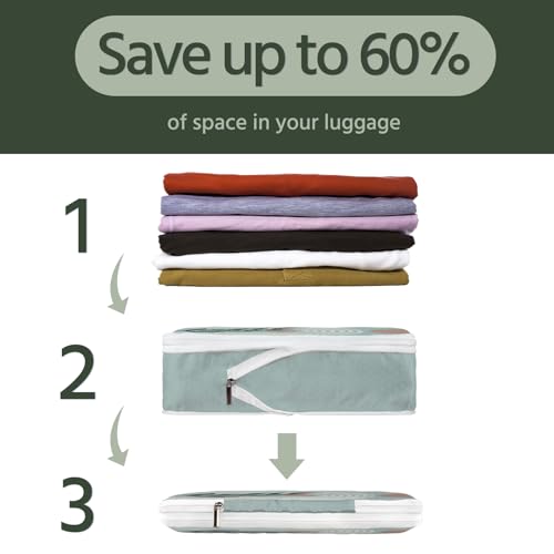 6 Pcs Compression Packing Cubes Waterproof Suitcase Travel Bag Luggage Backpack Organizer Travel Cubes for Packing-Bohemian - color: Bohemian 02