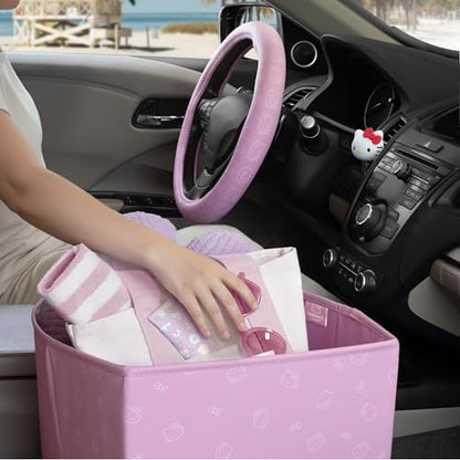 Sanrio Hello Kitty Car Trunk Organizer, Steering Wheel Cover, Air Freshener & Refill – Cute, Collapsible, Heavy-Duty Storage & Car Accessories for Groceries, Tools, Travel – 12.5"L x 12.5"W x 9"H - style: Pack Hello Kitty