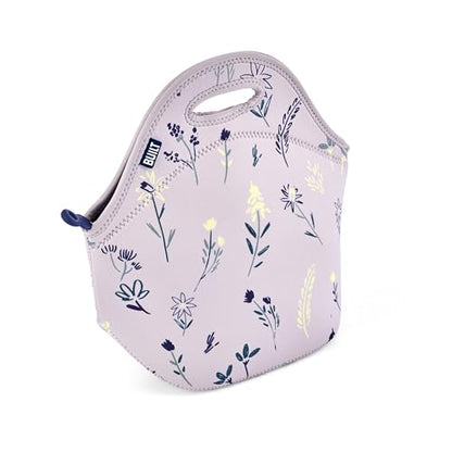 Built Gourmet Getaway Lunch Bag - Thistle Ditsy, Neoprene Insulated Food Carrier with Zipper & Handles, Hot & Cold Lunch Tote for Work, Travel, Picnics & Snacks - Large, Reusable, Machine Washable - color: Thistle Ditsy