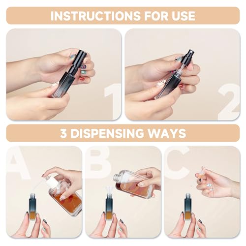 Perfume Travel Refillable Atomizer, 3 Pack 10ml Leak Proof Refillable Perfume Bottle for Air Travel, Purse and Business Trips, Glass Atomizer Sprayer for Cologne with Funnel & Pipette - color: Gradientblue Black