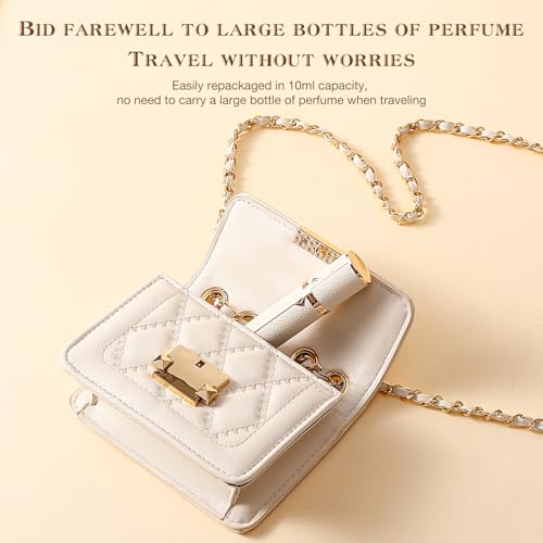 kuangre 10ml Atomizer Perfume Spray Bottle, Empty Cologne Dispenser, Portable Sprayer Travel Essentials for Many Scenes Gifts. - color: White-10ml