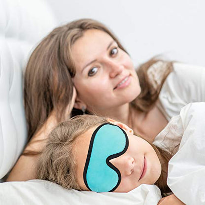 2 Pieces 3D Sleep Mask for Kids Memory Foam Contoured Eye Mask, Travel Sleep Eye Cover with Adjustable Strap, 3D Blindfolds(Gray and Green) - color: Gray and Green