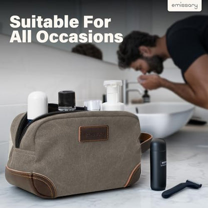 emissary Mens Travel Toiletry Bag, Dopp Kit for Men, Travel Bathroom Shaving Kit Bag for Men,Kit Small Bag for Travel (Light Gray) - color: Light Gray