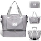INVODA Travel Bag for Women Expandable Duffel Bag Tote Weekender Overnight Carry on Sports Gym Bags Waterproof Foldable Duffel Tote (Grey)