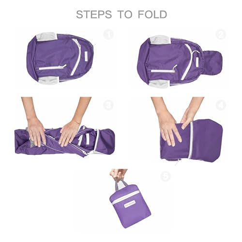 35L Foldable Waterproof Backpack For Outdoor Sports Travel Inside Wet Clothes Compartment Packable For Multiple - color: 1purple