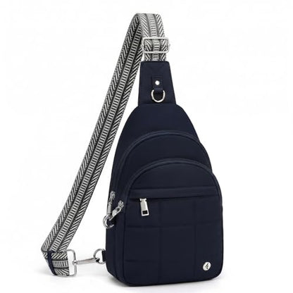 Anti Theft Sling Bag for Men & Women, Lightweight Puffer RFID Crossbody Bag for Travel, Commuting & City Walking, Hands-Free Everyday Essentials Bag Dark Blue - color: Dark Blue