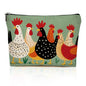 Chicken Themed Makeup Bag Travel for Women, Chickens Stuff Chickens Gifts Canvas Cosmetic Makeup Pouches with Zipper Travel Office Makeup Cosmetic Bags, Toiletry Organizer Pouch Birthday Gifts - color: Multicolor 0007
