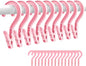 24pcs Laundry Hooks Clip Plastic Clothes Hangers Pins Super Strong Hanger Clips for Bathroom Travel Portable,Pink - color: Pink 24pcs