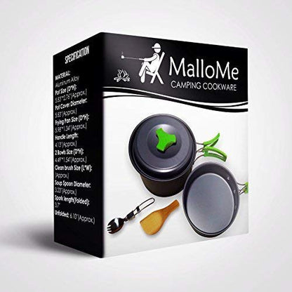 MalloMe Camping Cookware Mess Kit for Backpacking Gear – Camping Cooking Set - Camping Pots and Pans Set - Backpacking Stove/Portable Stove Compatible - Camp Kitchen Equipment Accessories Pot - style: 1 Liter Pot