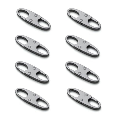 zelin Anti Theft Zipper Clips Double Opening Small Carabiner Clips, 8Pcs Elegant Zinc Alloy Zipper Pull Replacement for Travel, Commuting and Camping (Space Grey) - color: 8 Space Grey