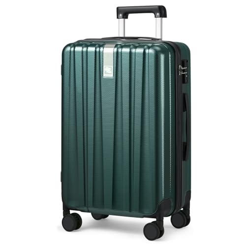 Hanke 29 Inch Luggage Suitcases With Spinner Wheels Lightweight PC hardside Rolling Suitcase With Travel Lock, Checked-Large 29-Inch(Blackish Green) - color: Blackish Green, size: Checked Large 29 Inch