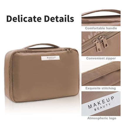 Queboom Travel Makeup Bag Cosmetic Bag Makeup Bag Toiletry bag for women and men (Coffee) - color: Coffee